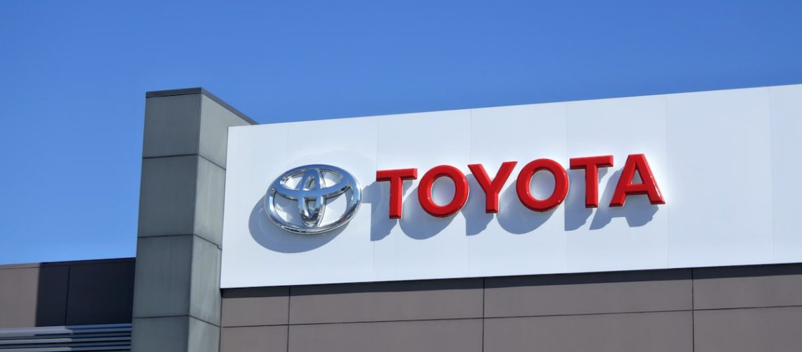 AUCKLAND - OCT 19 2018:Auckland City Toyota Motor Corporation in New Zealand. Toyota produced 8,788.02 units in 2014 to become the second largest global automobile producer after Volkswagen.