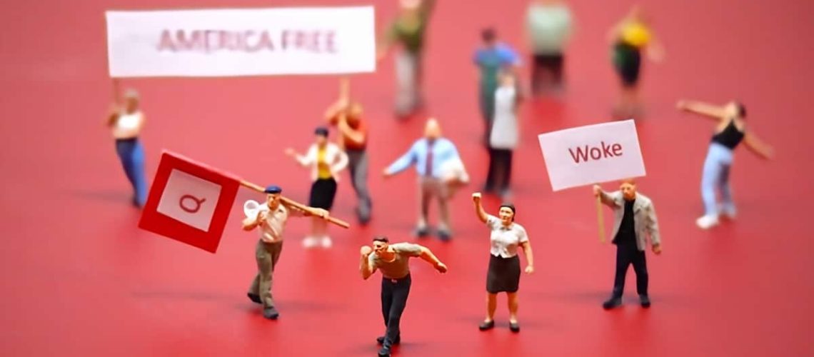 Charleston, South Carolina USA - January 31, 2024: View of Miniature American Angry Right-Wing Protesters.